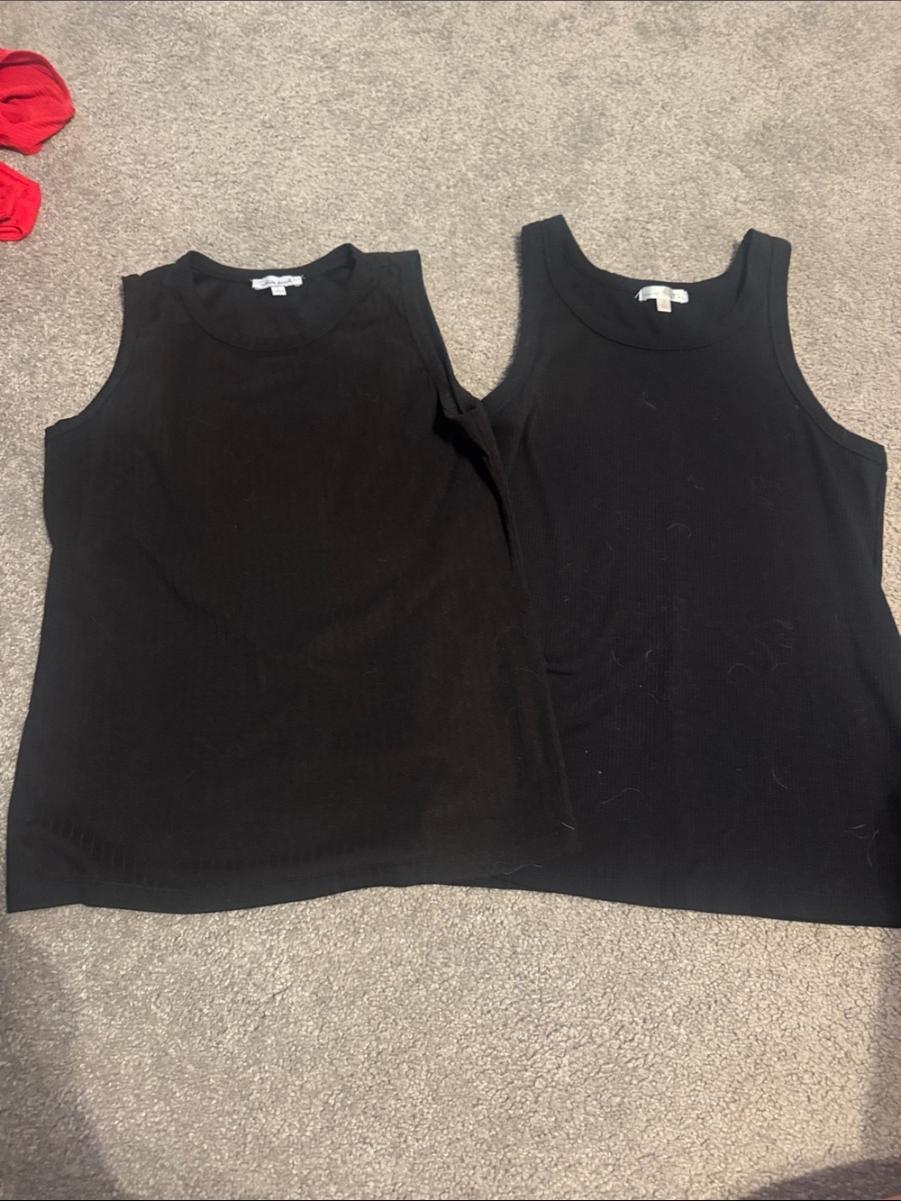 white birch Black Ribbed Tank Top Duo